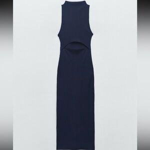 Zara Navy Backless Dress